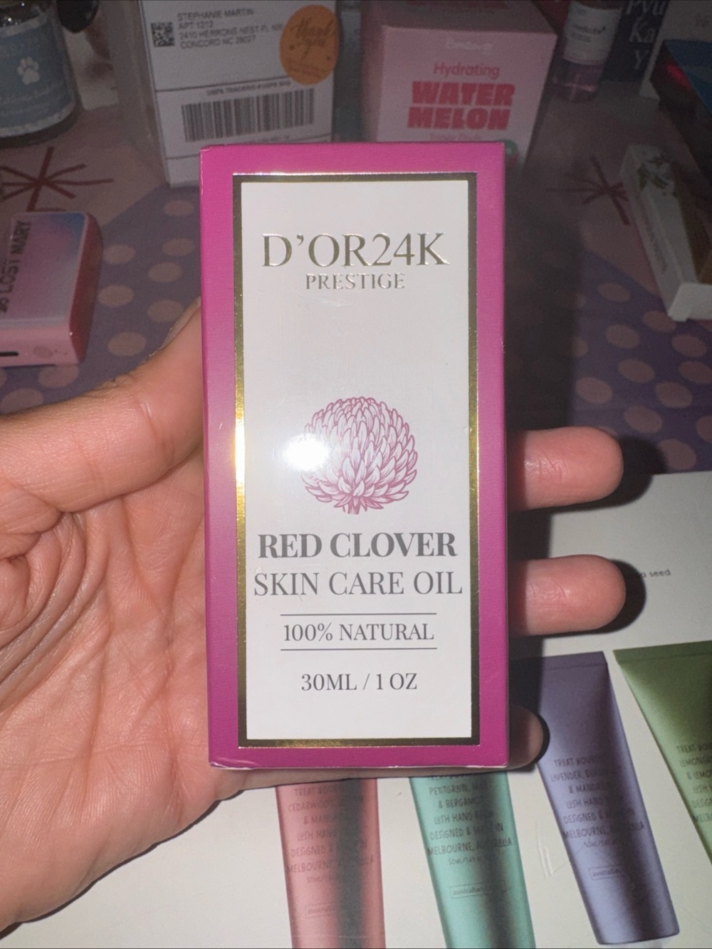 D'OR24K Prestige Red Clover Skin Care Oil - Pink